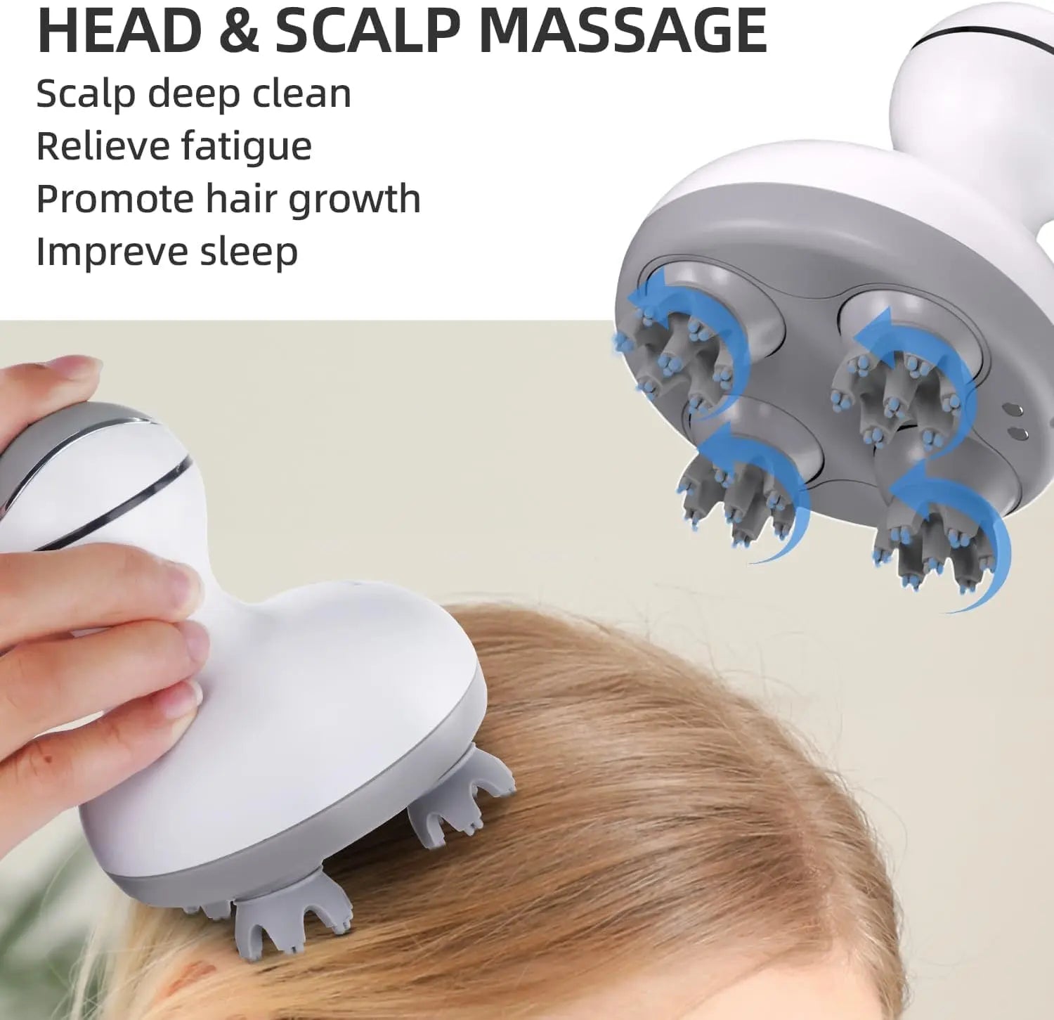 Electric Scalp Massager – Head & Body Massage Device SADILUX