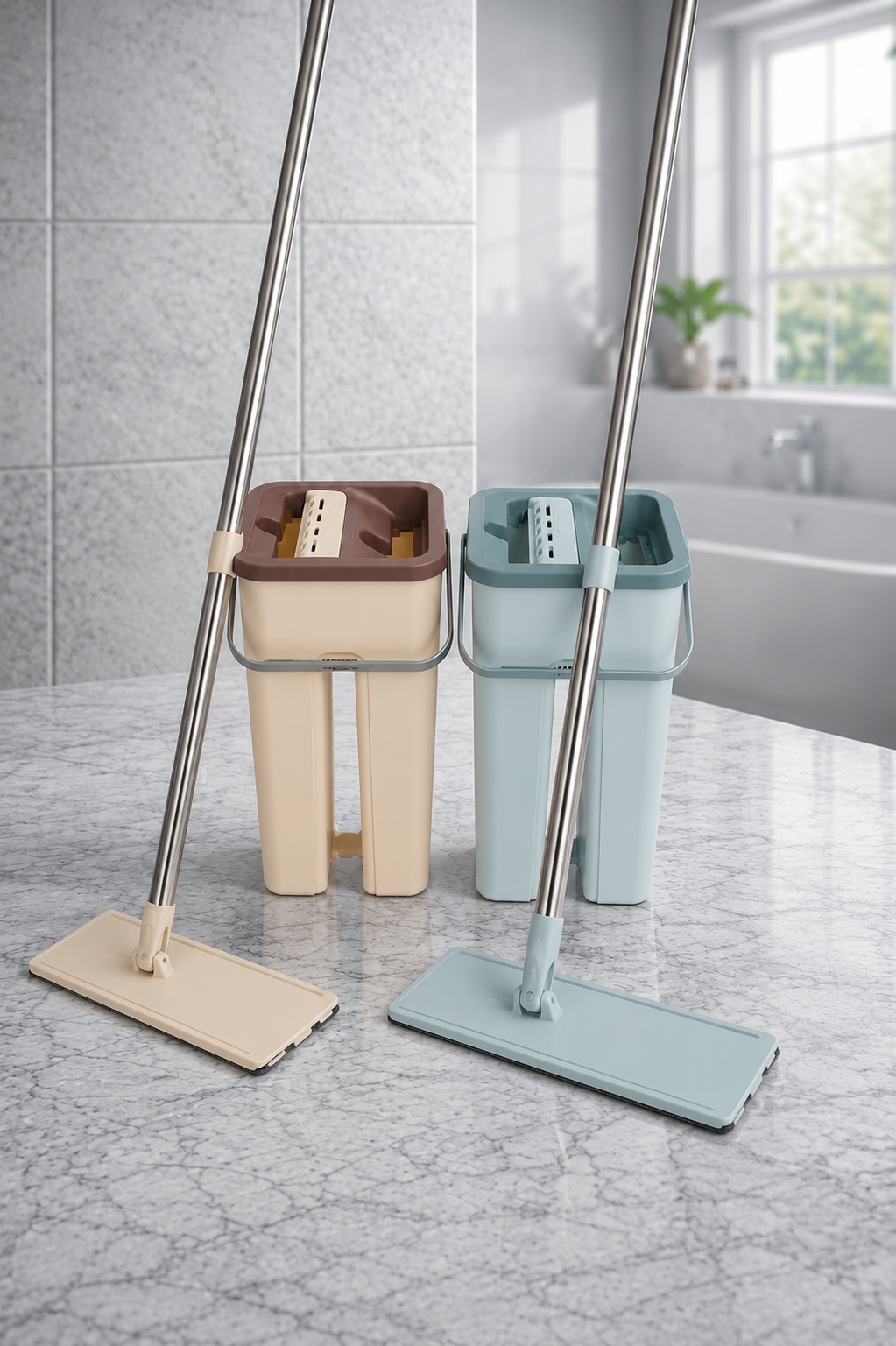Professional Home Cleaning System Floor Mop & Bucket Set with 2 Washable Microfiber Pads Your Store