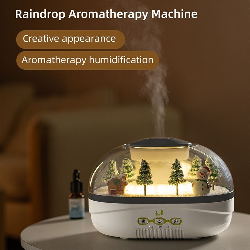 Snow Globe Aroma Diffuser Snowman & Pine Tree Landscape Humidifier