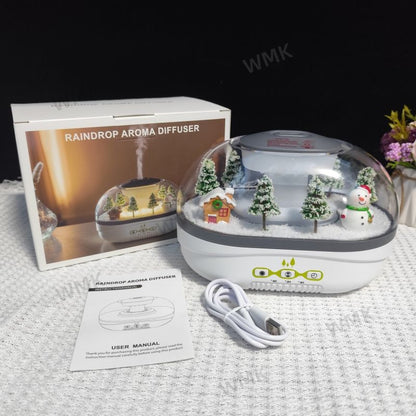 Snow Globe Aroma Diffuser Snowman & Pine Tree Landscape Humidifier