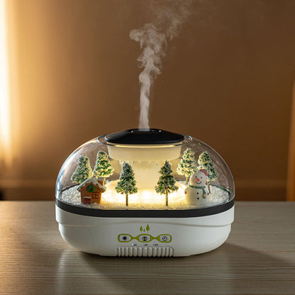 Snow Globe Aroma Diffuser Snowman & Pine Tree Landscape Humidifier