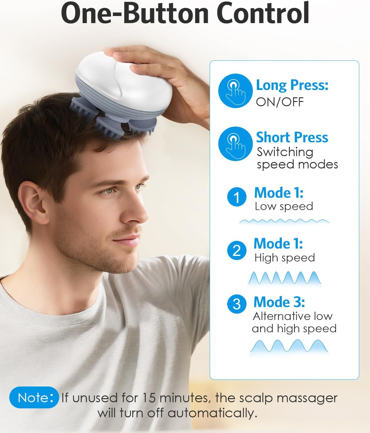 Smart Electric Scalp Head Massager with Replaceable Heads