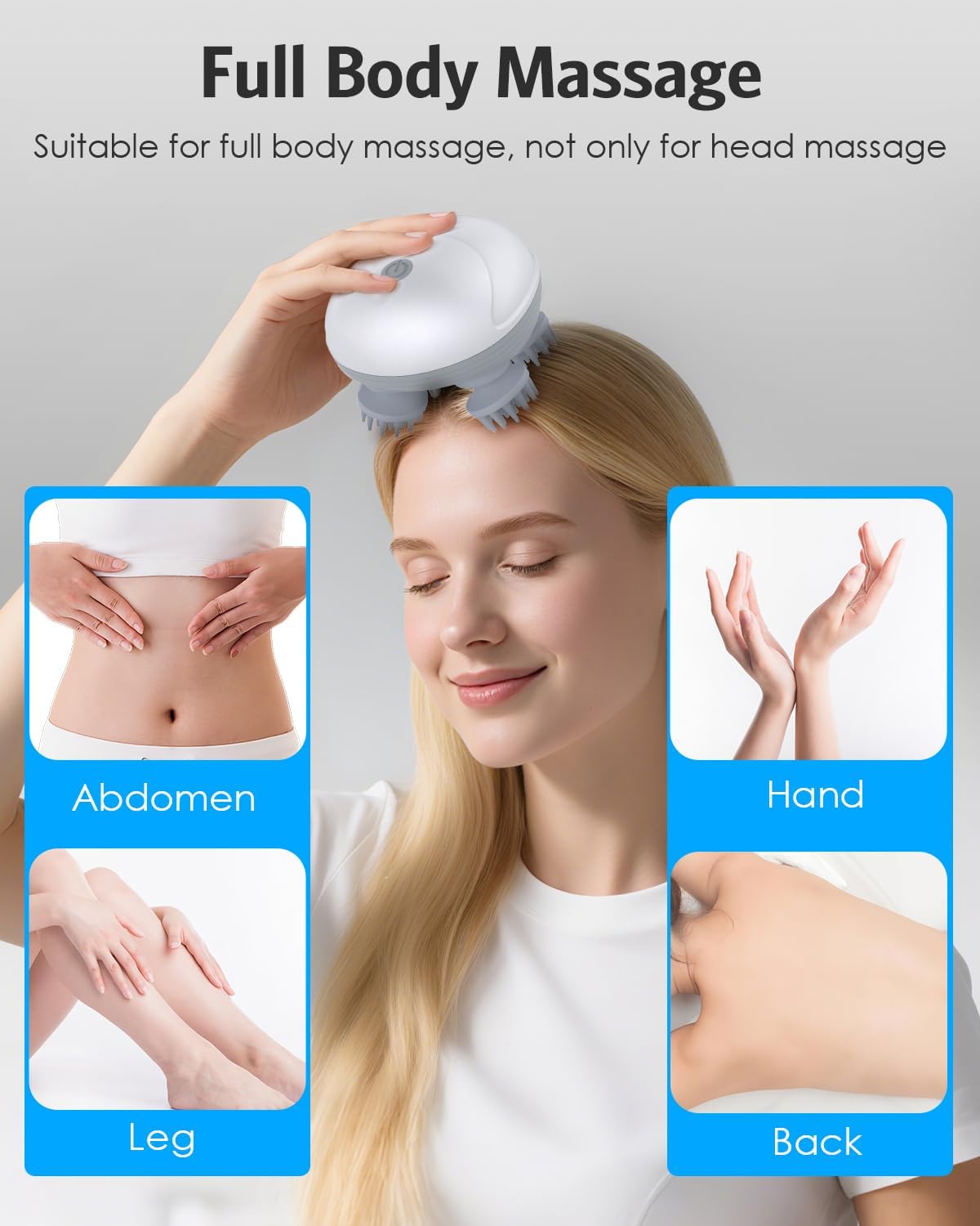Smart Electric Scalp Head Massager with Replaceable Heads
