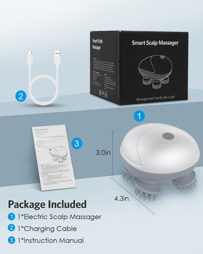 Smart Electric Scalp Head Massager with Replaceable Heads