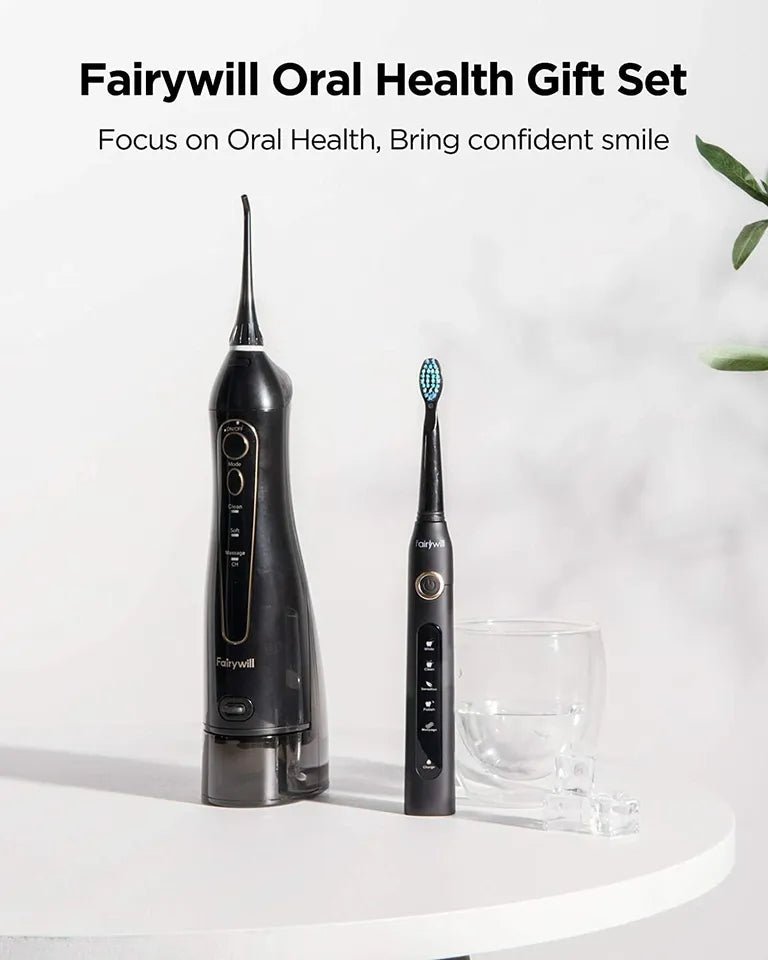 Fairywill Cordless Water Flosser & Electric Sonic Toothbrush Set SADILUX