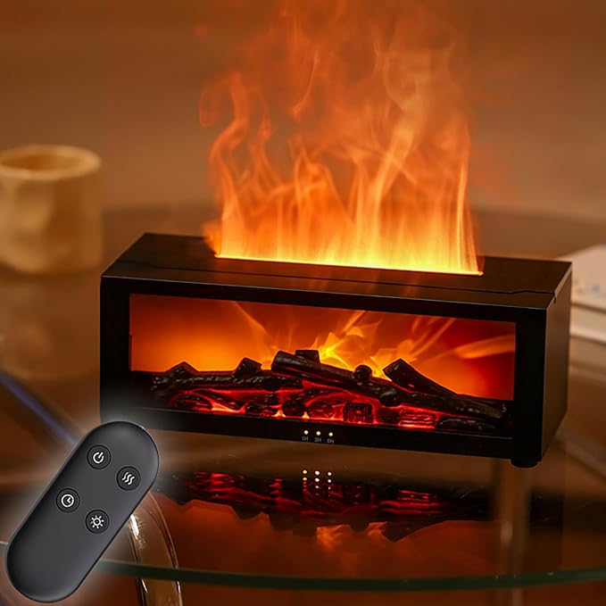 Flame Aroma Diffuser Ultrasonic Essential Oil Diffuser with Realistic LED