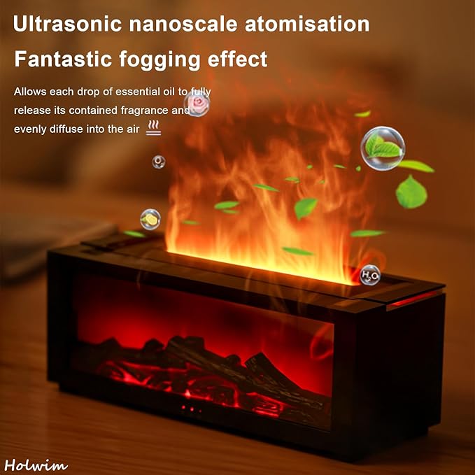 Flame Aroma Diffuser Ultrasonic Essential Oil Diffuser with Realistic LED