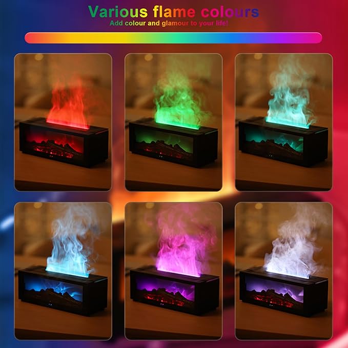 Flame Aroma Diffuser Ultrasonic Essential Oil Diffuser with Realistic LED
