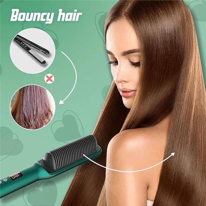 Electric Hair Straightening Brush Fast Ceramic Hot Comb