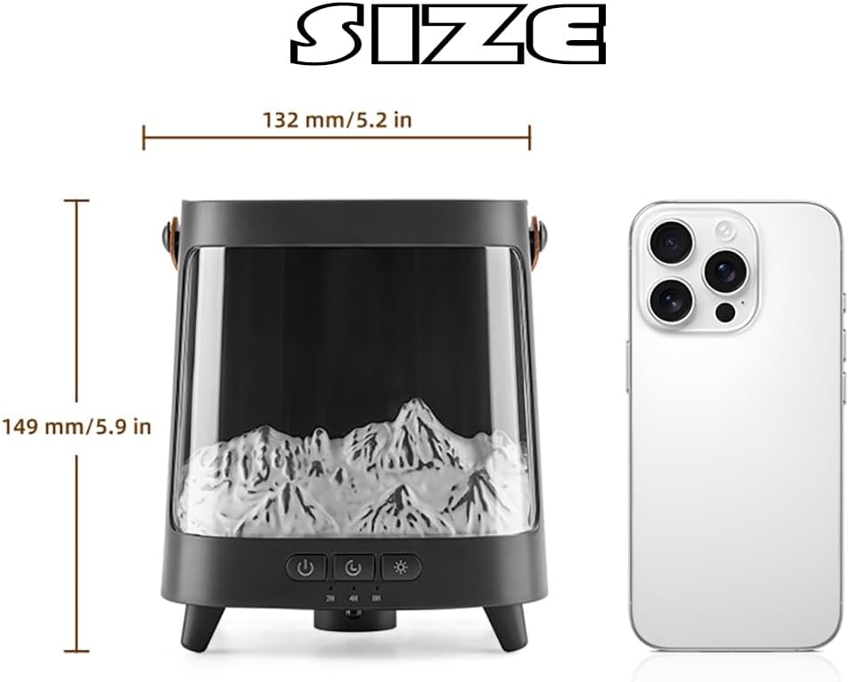 Volcano Flame Aroma LED Fireplace Oil Humidifier with Color Lights