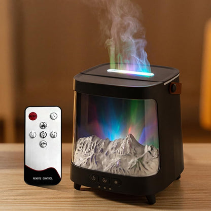 Volcano Flame Aroma LED Fireplace Oil Humidifier with Color Lights
