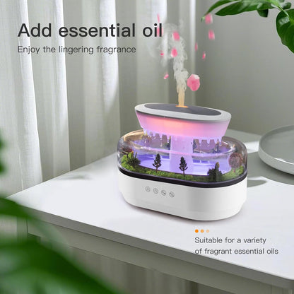 Essential Oil Diffuser with Raindrop Sound LED Light & Music