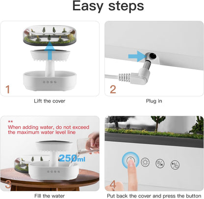 Essential Oil Diffuser with Raindrop Sound LED Light & Music