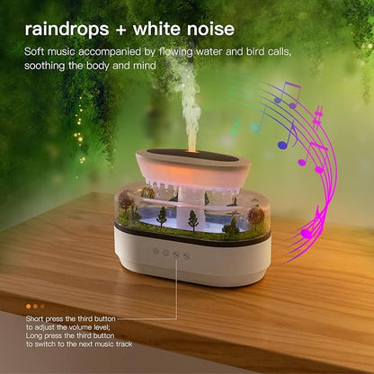 Essential Oil Diffuser with Raindrop Sound LED Light & Music