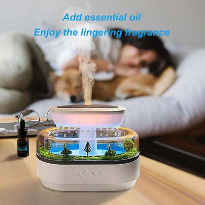 Essential Oil Diffuser with Raindrop Sound LED Light & Music