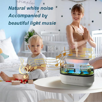 Essential Oil Diffuser with Raindrop Sound LED Light & Music