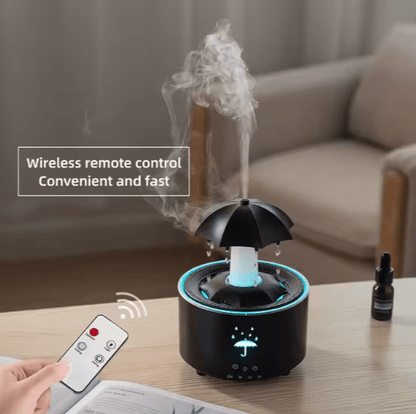 Umbrella Rain Humidifier Rotating Water Droplet Oil Diffuser