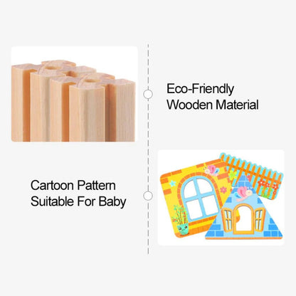 Wooden Castle Building Blocks Set - Kids Toys